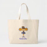 Orange & Blue Standing Cheerleader Tote Bags
