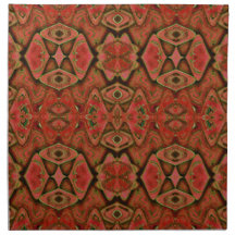 orange brown abstract shapes cloth napkins