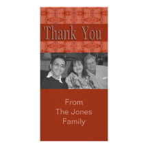 orange brown thank you personalised photo card