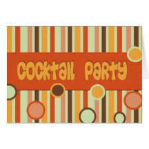 orange brown yellow cocktail party greeting cards
