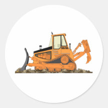 Orange Bulldozer Stickers