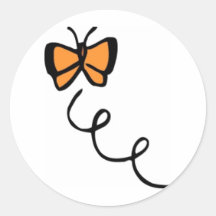 Orange Butterfly Stickers