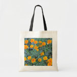 Orange California Poppies Overhead flowers Canvas Bags