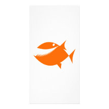 Orange Cartoon Fish Picture Card