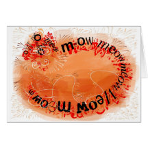 orange cat made of meows greeting cards