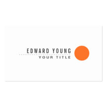 Orange circle dot white modern minimalist business cards