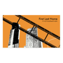 Orange city scape photographer custom cards business card template