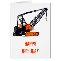 Orange Construction Crane Cards