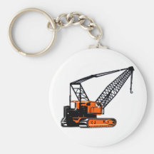 Orange Construction Crane Keychain