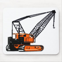 Orange Construction Crane Mousepads