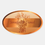 Orange Custom Wine Labels Fall Wedding stickers