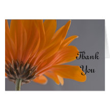 Orange Daisy Wedding Bridesmaid Thank You Card