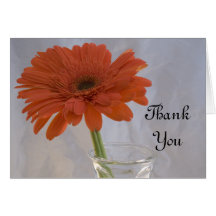 Orange Daisy Wedding Bridesmaid Thank You Card