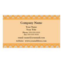 Orange Damask Business Card