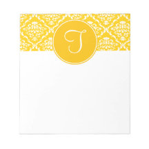 Orange Damask Monogram Notepad