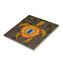 Orange Eye Turtle Tile