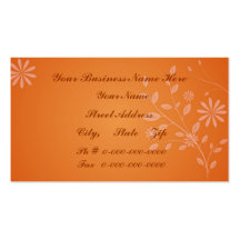 Orange Floral Business Cards