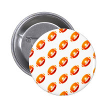 Orange Football Pattern Pinback Buttons