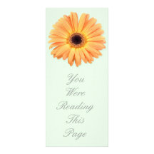Orange Gerbera Bookmark Template Personalised Rack Card