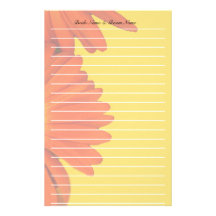 orange gerbera daisy flowers personalized stationery