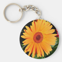 orange gerbera daisy keychain