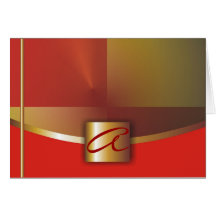 Orange/Gold Monogram Card