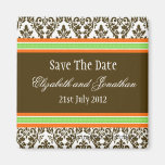 Orange, Green and Brown Save The Date Refrigerator Magnet