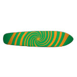 Orange green swirl skate deck
