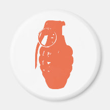 Orange Grenade Refrigerator Magnet