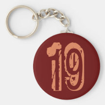 ORANGE GRUNGE NUMBER 19 KEYCHAINS