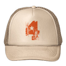 ORANGE GRUNGE NUMBER 4 MESH HATS