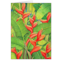 Orange Heleconia Greeting Card