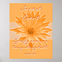 Orange Lilly wedding, event & function signage Print