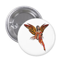 Orange Monarch Pixie Butterfly Fairy 7 - Button