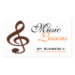 Orange Music Lessons Instructor Business Cards