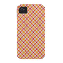 Orange Plaid Case-Mate iPhone 4 Covers