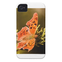 Orange Polka Dot Butterfly iPhone 4 Case