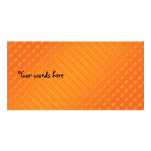 Orange polka dots on orange background personalized photo card