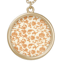 Orange Pumpkin Vines Necklace