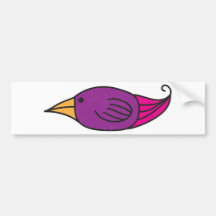 Orange, Purple, Pink Bird Bumper Sticker