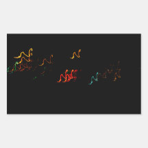 Orange Red And Blue Lights Rectangular Stickers