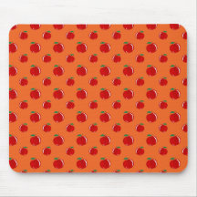 Orange red apple pattern mousepads