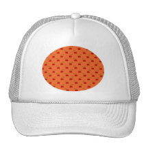Orange red cherry pattern mesh hats
