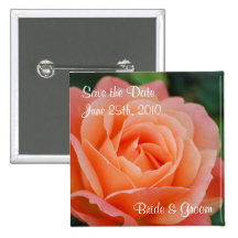 Orange Rose Save The Date Button