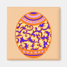 Orange & Royal Easter Egg Refrigerator Magnets