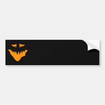 Orange Scary Face. Monster. Bumper Stickers