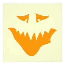 Orange Scary Face. Monster. Custom Invitations