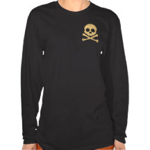 Orange Skull Distress 2-Sided Women's Dark Shirts
