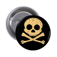 Orange Skull Distressed Buttons