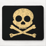 Orange Skull Distressed Mousepad